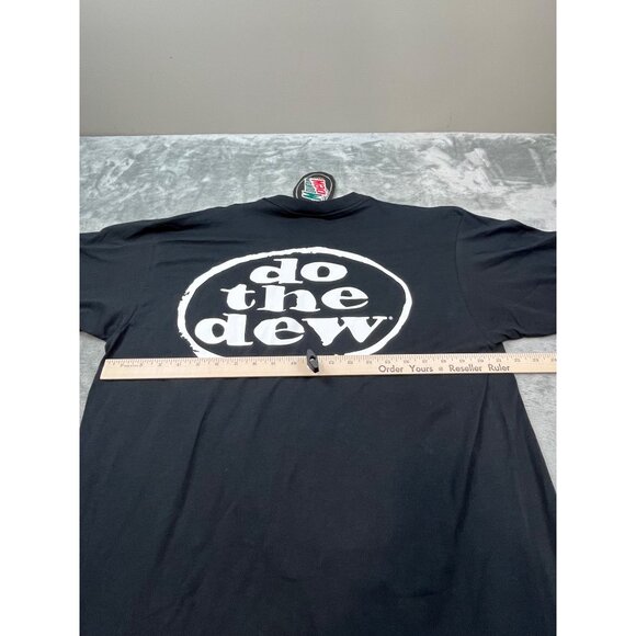 Vintage Mountain Dew Mens Black L/XL Shirt Made In USA Do The Dew - Picture 6 of 10
